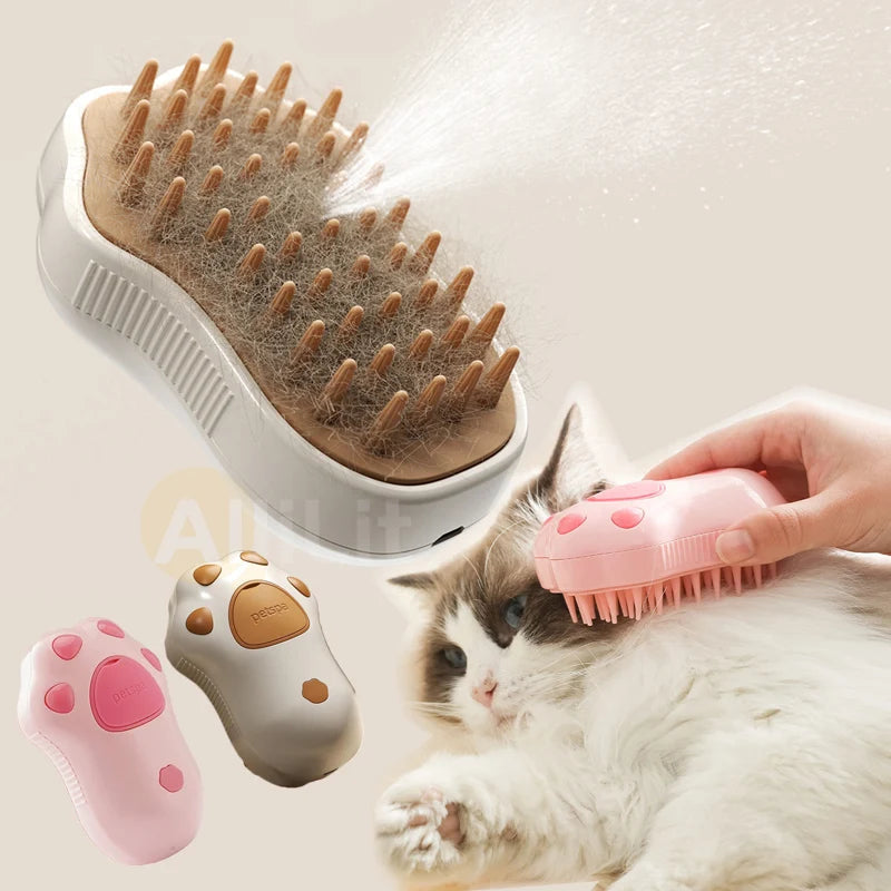 Electric Cat Steam Brush β 3-in-1 Pet Grooming Comb with Water Spray for Cats and Dogs, USB Rechargeable